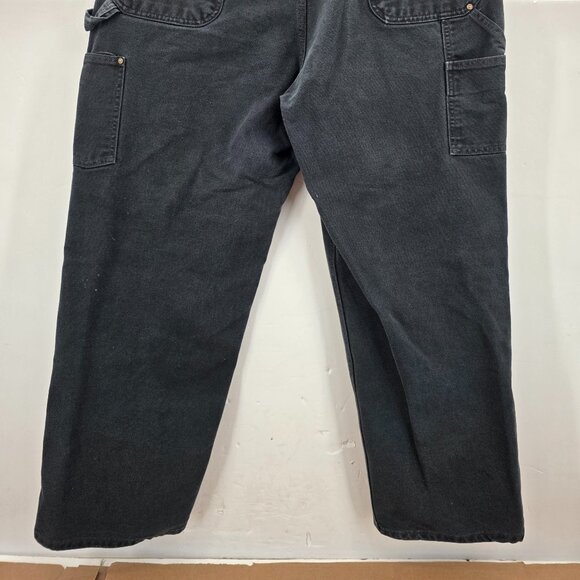 Vintage Carhartt Men's B136-BLK Black Double Knee Canvas Pants Men’s40 x30 Faded - Picture 14 of 14